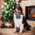 Stylish Festive Plaid Dog Collars with Bow Ties - 2 Pack for Large Dogs