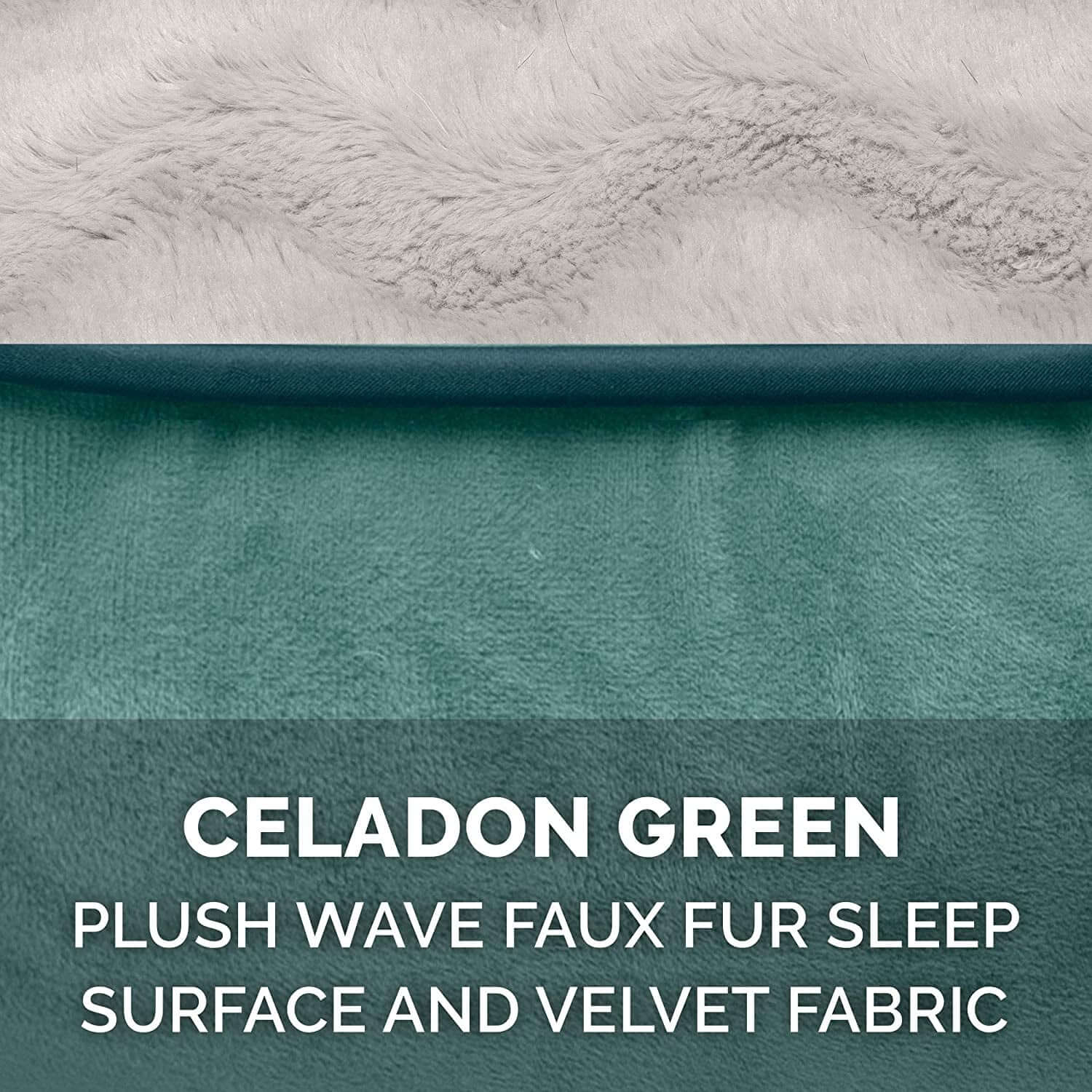 Furhaven Orthopedic Dog Bed for Small Dogs - Plush Velvet Sofa with Removable Bolsters & Washable Cover, Ideal for Pets up to 20 lbs - Celadon Green