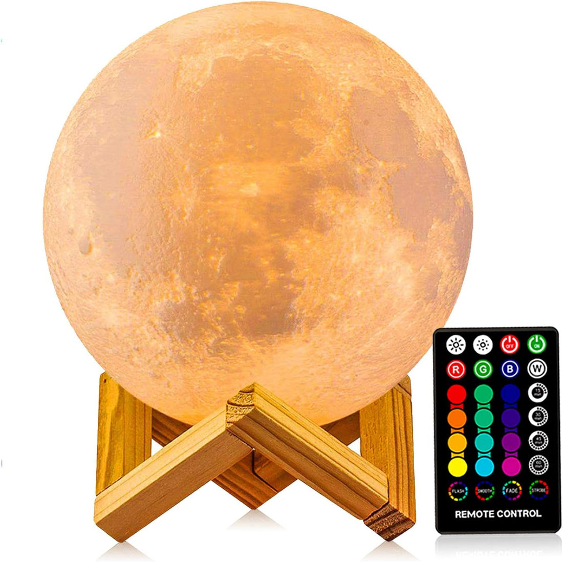 3D Moon Lamp with 16 Color Options, Remote and Touch Control, USB Rechargeable - Ideal Gift for Children and Couples