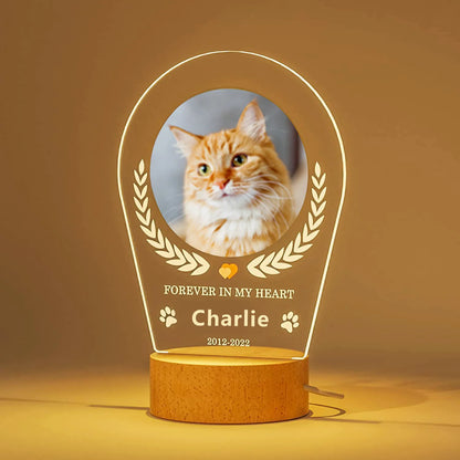 In Loving Pet Memorial Light – Custom Photo & Name LED Lamp for Dogs and Cats