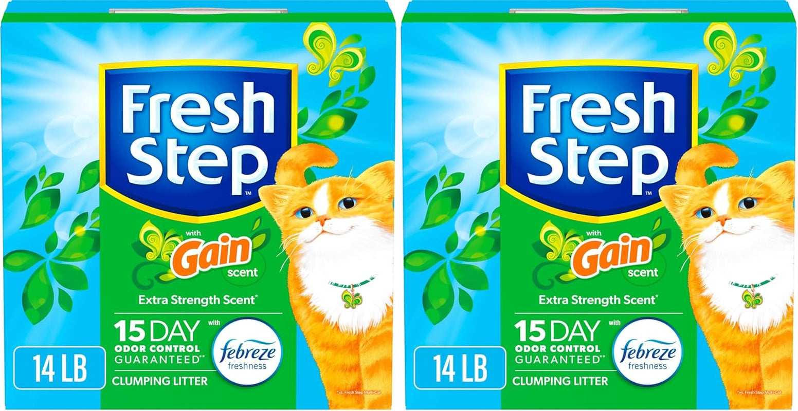 Fresh Step Multi-Cat Clumping Cat Litter with Activated Charcoal - Long Lasting Odor Control & Low Dust Formula, 14 lb