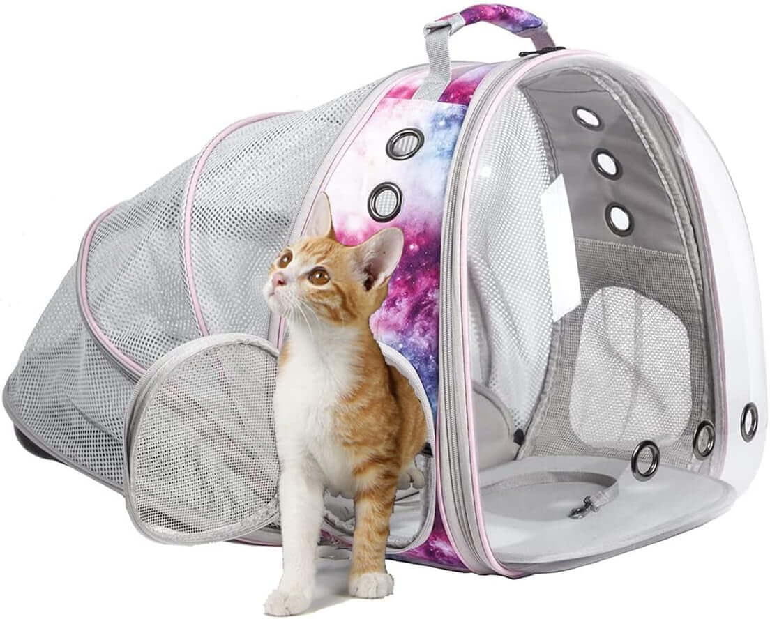 Clear Cat Bubble Backpack - Ultimate Space Capsule Pet Carrier for Kittens, Bunnies & Small Dogs - Ideal for Vet Visits & Outdoor Adventures!