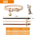 Chic 3-Pack Leather Cat Collars with Bells - Soft & Safe XS Kitten Collars in Black, Chocolate, and Beige