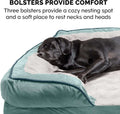 Furhaven Orthopedic Dog Bed for Small Dogs - Plush Velvet Sofa with Removable Bolsters & Washable Cover, Ideal for Pets up to 20 lbs - Celadon Green