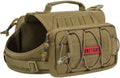 Onetigris Tactical Dog Backpack - Heavy-Duty Nylon Pack for Medium & Large Dogs with Side Pockets for Hiking, Walking, and Training (Green, Large)