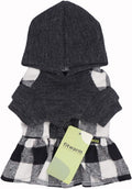 Chic Fitwarm Knitted Plaid Dog Hoodie - Cozy Sweatshirt for Small Pets