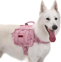 Onetigris Tactical Dog Backpack - Heavy-Duty Nylon Pack for Medium & Large Dogs with Side Pockets for Hiking, Walking, and Training (Green, Large)
