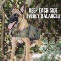 Onetigris Tactical Dog Backpack - Heavy-Duty Nylon Pack for Medium & Large Dogs with Side Pockets for Hiking, Walking, and Training (Green, Large)