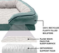 Furhaven Orthopedic Dog Bed for Small Dogs - Plush Velvet Sofa with Removable Bolsters & Washable Cover, Ideal for Pets up to 20 lbs - Celadon Green