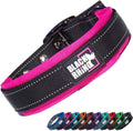 Ultra Soft Black Rhino Heavy Duty Reflective Dog Collar for Medium Breeds - Adjustable, Weatherproof & Lightweight Comfort in Stylish Purple/Black