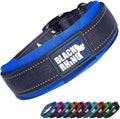 Ultra Soft Black Rhino Heavy Duty Reflective Dog Collar for Medium Breeds - Adjustable, Weatherproof & Lightweight Comfort in Stylish Purple/Black