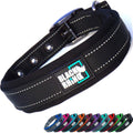 Ultra Soft Black Rhino Heavy Duty Reflective Dog Collar for Medium Breeds - Adjustable, Weatherproof & Lightweight Comfort in Stylish Purple/Black