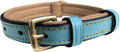 Premium Genuine Leather Dog Collar - Luxurious Padded Design, Large Brown, 24