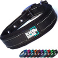 Ultra Soft Black Rhino Heavy Duty Reflective Dog Collar for Medium Breeds - Adjustable, Weatherproof & Lightweight Comfort in Stylish Purple/Black