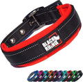 Ultra Soft Black Rhino Heavy Duty Reflective Dog Collar for Medium Breeds - Adjustable, Weatherproof & Lightweight Comfort in Stylish Purple/Black