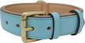 Premium Genuine Leather Dog Collar - Luxurious Padded Design, Large Brown, 24