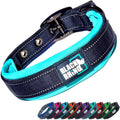 Ultra Soft Black Rhino Heavy Duty Reflective Dog Collar for Medium Breeds - Adjustable, Weatherproof & Lightweight Comfort in Stylish Purple/Black