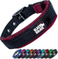 Ultra Soft Black Rhino Heavy Duty Reflective Dog Collar for Medium Breeds - Adjustable, Weatherproof & Lightweight Comfort in Stylish Purple/Black