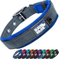 Ultra Soft Black Rhino Heavy Duty Reflective Dog Collar for Medium Breeds - Adjustable, Weatherproof & Lightweight Comfort in Stylish Purple/Black