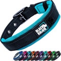 Ultra Soft Black Rhino Heavy Duty Reflective Dog Collar for Medium Breeds - Adjustable, Weatherproof & Lightweight Comfort in Stylish Purple/Black