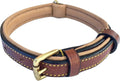 Premium Genuine Leather Dog Collar - Luxurious Padded Design, Large Brown, 24