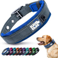 Ultra Soft Black Rhino Heavy Duty Reflective Dog Collar for Medium Breeds - Adjustable, Weatherproof & Lightweight Comfort in Stylish Purple/Black