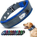 Ultra Soft Black Rhino Heavy Duty Reflective Dog Collar for Medium Breeds - Adjustable, Weatherproof & Lightweight Comfort in Stylish Purple/Black