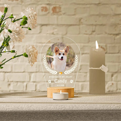 In Loving Pet Memorial Light – Custom Photo & Name LED Lamp for Dogs and Cats