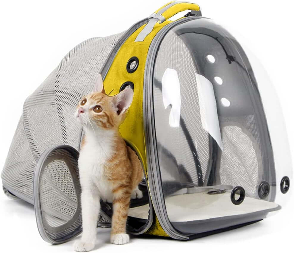 Clear Cat Bubble Backpack - Ultimate Space Capsule Pet Carrier for Kittens, Bunnies & Small Dogs - Ideal for Vet Visits & Outdoor Adventures!