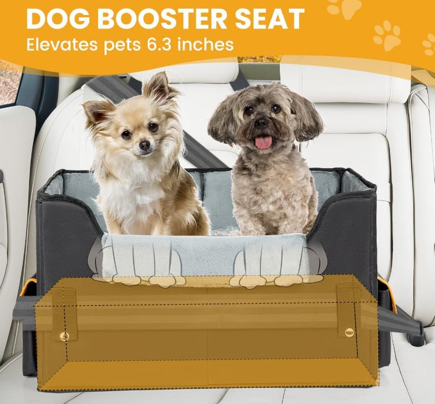 Premium Elevated Dog Car Seat - Adjustable Booster & Cozy Travel Carrier for Small Pets