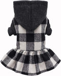 Chic Fitwarm Knitted Plaid Dog Hoodie - Cozy Sweatshirt for Small Pets