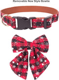 Stylish Festive Plaid Dog Collars with Bow Ties - 2 Pack for Large Dogs