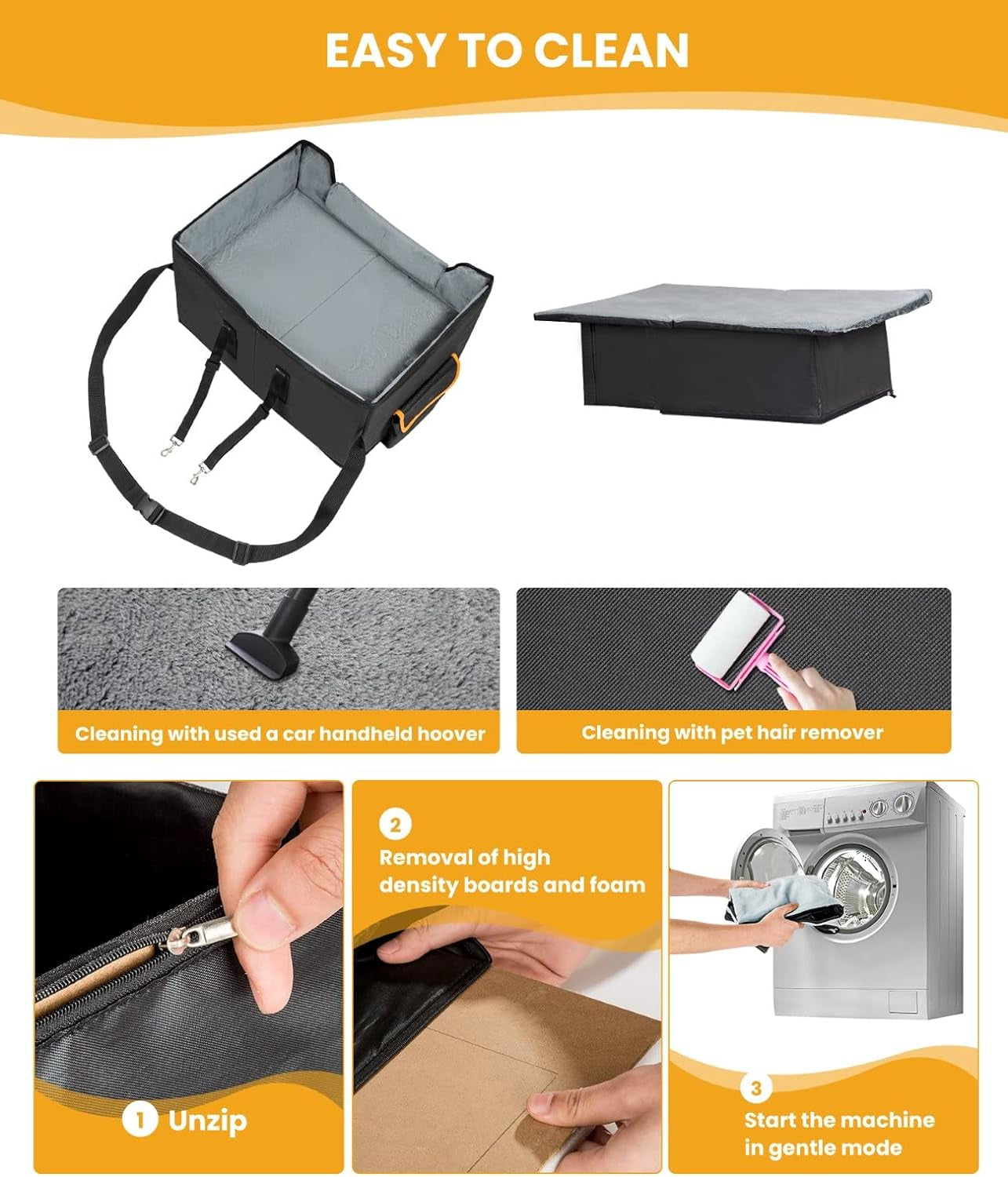 Premium Elevated Dog Car Seat - Adjustable Booster & Cozy Travel Carrier for Small Pets