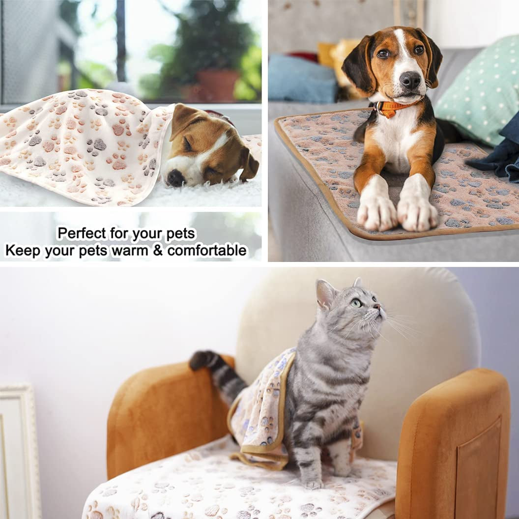 Luxurious 3-Pack Fleece Pet Blankets - Ultra-Soft & Warm Sleep Mats for Dogs and Cats (Medium 30" X 20")