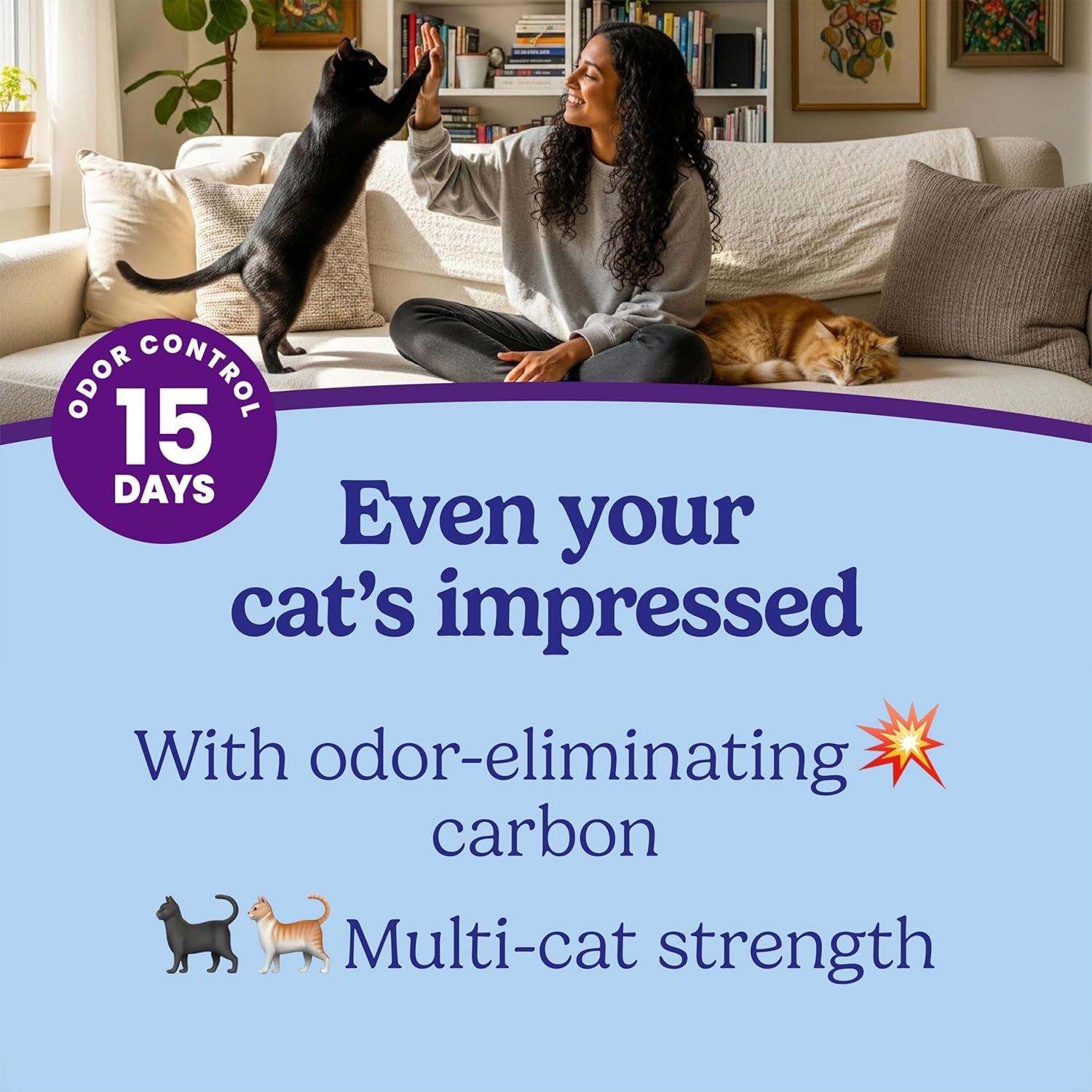 Fresh Step Multi-Cat Clumping Cat Litter with Activated Charcoal - Long Lasting Odor Control & Low Dust Formula, 14 lb