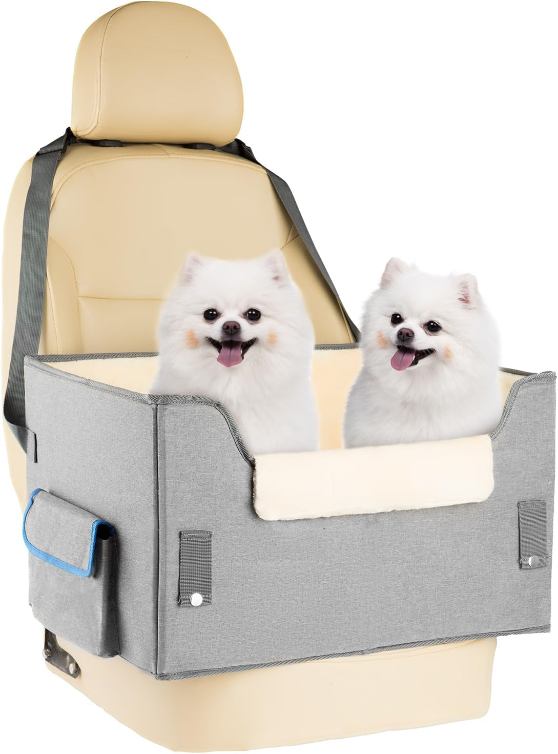 Premium Elevated Dog Car Seat - Adjustable Booster & Cozy Travel Carrier for Small Pets