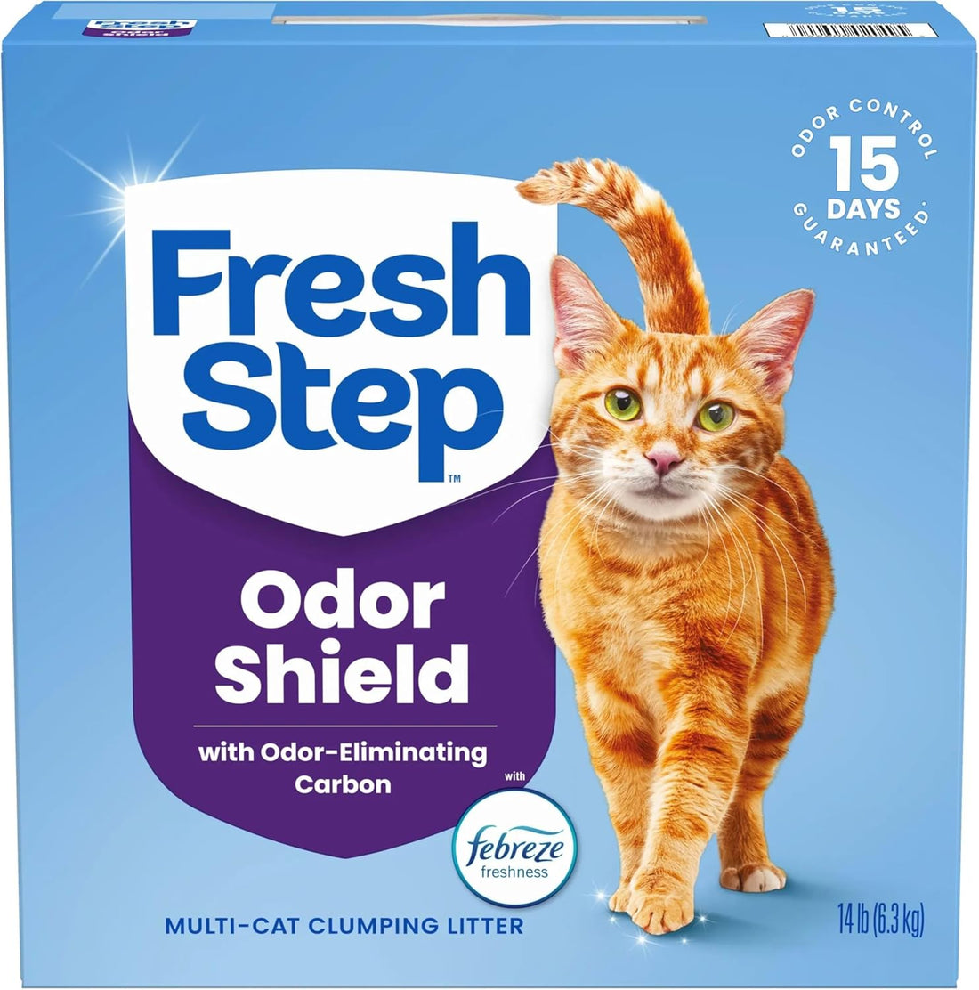 Fresh Step Multi-Cat Clumping Cat Litter with Activated Charcoal - Long Lasting Odor Control & Low Dust Formula, 14 lb