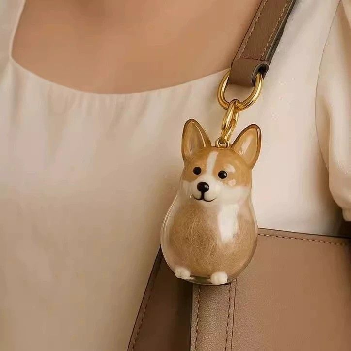 Adorable Dog-Shaped Pet Fur Keychain – Carry Your Pet Everywhere