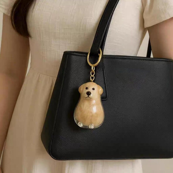 Dog-Shaped Fur Keychain